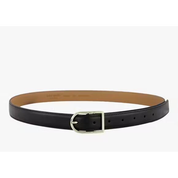 New Kate Spade Stitched Edge Leather Belt Black Sz L/XL Closet Staple - Picture 1 of 4